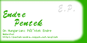 endre pentek business card